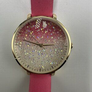 3/$30 INC International Concepts Watch Women Gold Tone Pink White Dial 9"